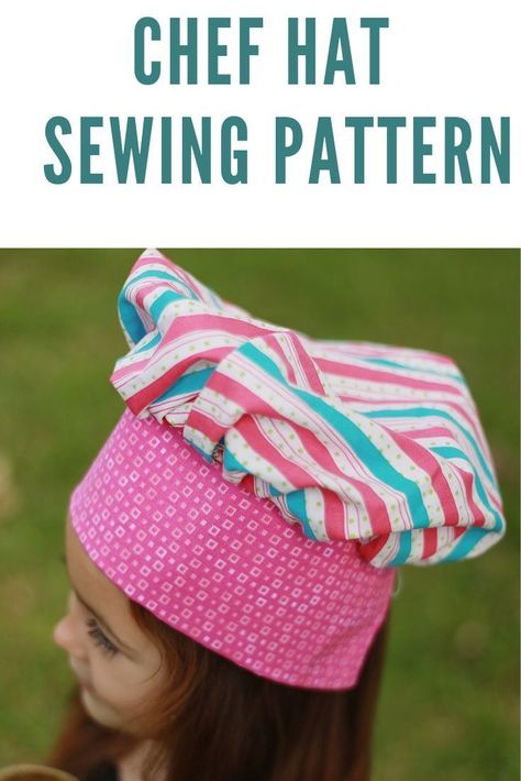 Sew this cute hat for your little chef-in raining, using my chef hat swing pattern. This hat is a perfect accessory for her memorable cooking moments. #sewingpattern #girlspattern #kidspattern #childrenspattern #chefhatcraft #chefhatdiy #chefhatsewingpattern #tutorial #easypattern Chef Hats For Kids, Ruffled Apron, Matching Aprons, Hat Sewing Pattern, Hat Sewing, Apron Sewing, Hat Patterns Free, Apron Sewing Pattern, Hat Patterns To Sew