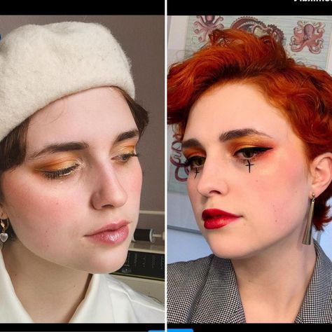 Good Omens Makeup, Crowley Cosplay Female, Crowley Makeup, Crowley Costume, Crowley Cosplay, Sketchbook Spreads, Funky Makeup, Cosplay Inspo, Dance Makeup