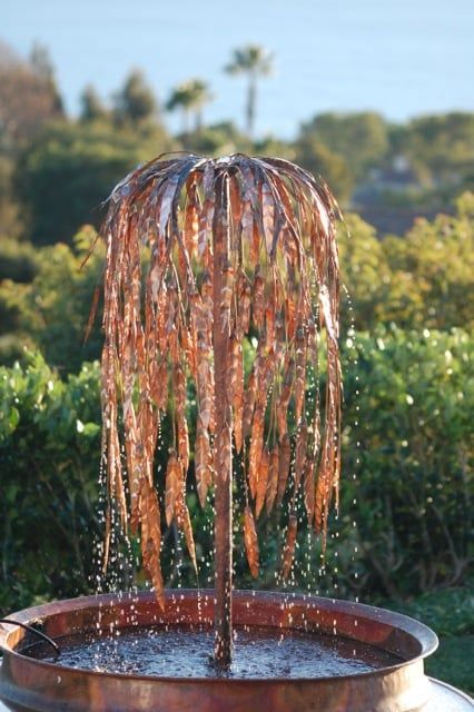 Copper Tree Water Fountain, Mermaid Fountain Water Features, Tree Fountain, Cement Leaves Fountain, Huge Fountain, Concrete Leaf Fountain, Fountain Sculpture, Metal Baby, Brick Patterns Patio