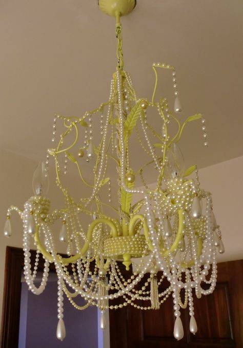 Mermaid Room, Pearl Chandelier, Pearls Diy, Lighting Ideas, Christmas Designs, Picture Light, Diy Lighting, Hanging Lamp, Home Lighting