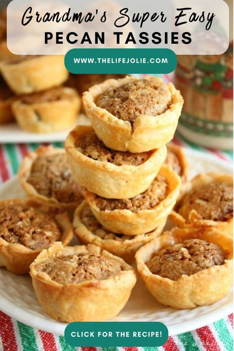 Pecan Tarts Mini, Brown Sugar Pecans, Tassies Recipe, Pecan Tarts Recipe, Pecan Tassies, Sugar Pecans, Cream Cheese Pastry, Mini Pecan Pies, Pecan Tarts