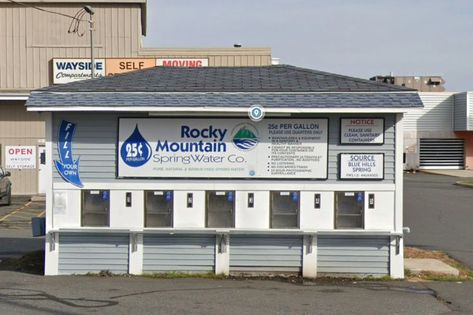 Rocky Mountain Spring Water Refill Location - Malden Massachusetts Refill Station, Water Jugs, Gallon Water Jug, Mountain Spring, Natural Spring Water, Natural Spring, Blue Hill, Self Storage, Spring Nature