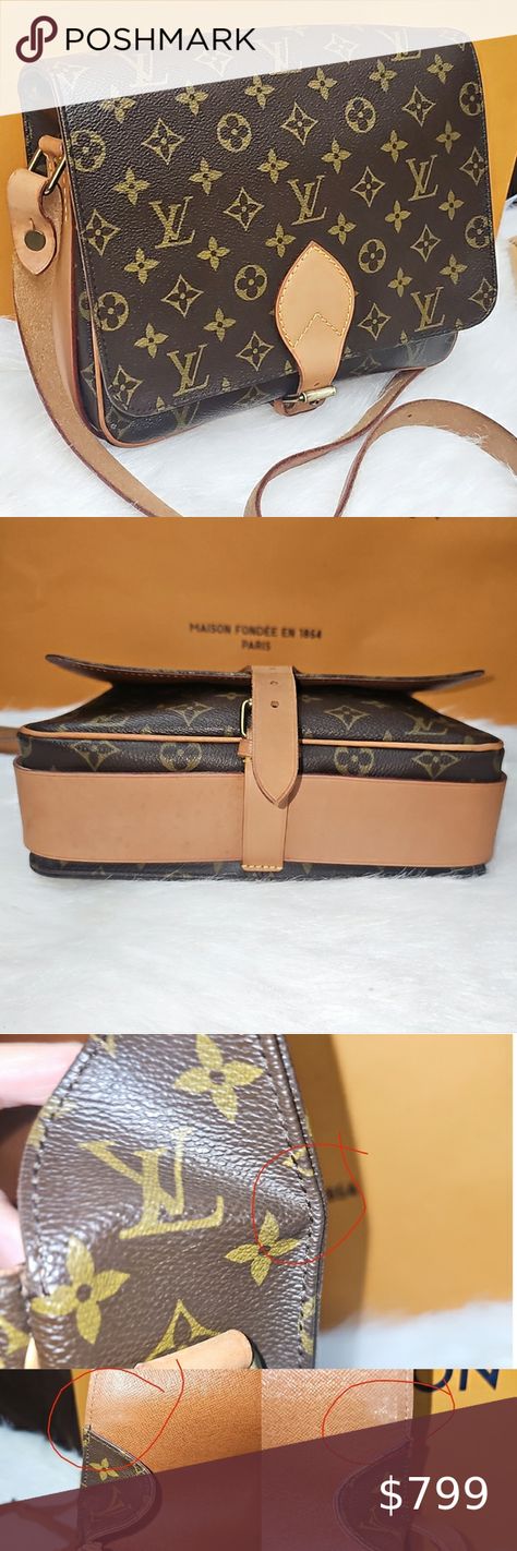 Beautiful Condition  Authentic Louis Vuitton Cartouchiere GM The Fold, Vuitton Handbags, Louis Vuitton Handbags, Authentic Louis Vuitton, Canvas Material, Let Me, Conditioner, Louis Vuitton, Handbags