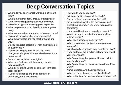 deep conversation topics Late Night Talk Questions, How To Have A Deep Conversation, How To Start A Deep Conversation, Deeper Conversation Relationship, Late Night Conversations Topics, How To Keep A Conversation Going, Controversial Questions, Conversation With Girl, Best Conversation Topics