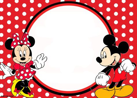 FREE Printable Mickey Mouse Invitations – Exclusive Selection | Drevio Invitations Design Birthday Invitation Card Mickey Mouse, Invitation Card Design Mickey Mouse, Mickey Mouse Birthday Printables, Mickey Mouse Invitation Template, Mickey Mouse Birthday Card, Mickey And Minnie Birthday, Baby Shower Minnie Mouse, Minnie Birthday Invitations, Mickey Mouse Frame