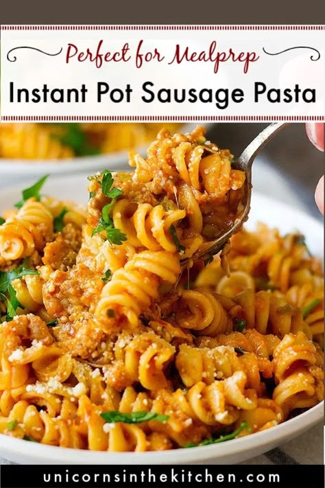 Instant Pot Andouille Sausage Recipes, Instant Pot Sausage Pasta, Instant Pot Ground Sausage Recipes, Instant Pot Italian Sausage Recipes, Instant Pot Italian Sausage, Instant Pot Pasta Recipes, Italian Sausage Recipes Pasta, Easy Quick Dinner, Instant Pot Italian