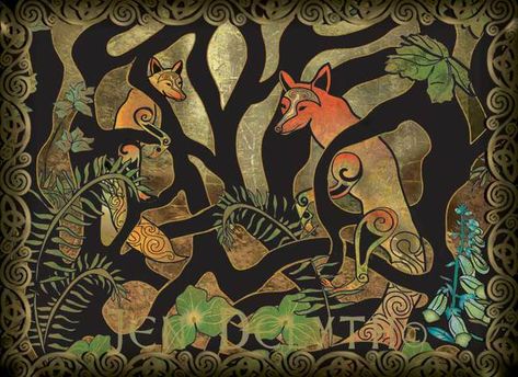 Woodland Fox - Celtic Art Studio - CELTIC ART GALLERY Celtic Wall Art, Stitch Crafts, Celtic Artwork, Celtic Mandala, Stitching Patterns, Woodland Fox, Tree Of Life Tattoo, Celtic Tree Of Life, Celtic Tree