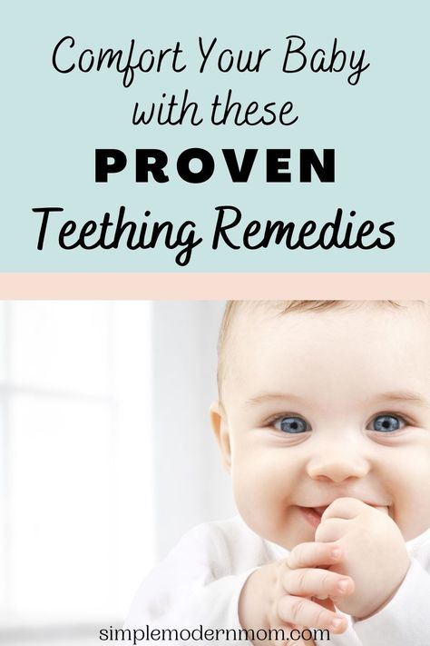 Comfort your teething baby with these proven teething remedies. Try these infant teething tips for fast relief! Find more at simplemodernmom.com Essential Oils For Teething, Teething Tips, Toddler Teething, Teething Hacks, Baby Teething Remedies, Teething Toddler, Teething Babies, Teething Remedies, Natural Teething Remedies