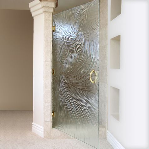 Glass | Bath | Shower | Shower Doors | Cast Glass Images Etched Glass Shower Doors, Textured Glass Door, Colour Decor, Entry Doors With Glass, Dream Shower, Frosted Glass Door, زجاج ملون, Kiln Formed Glass, Shower Enclosures