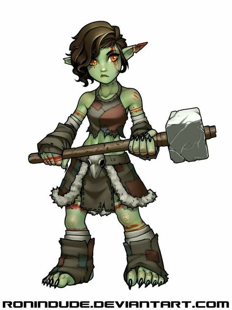 Barbarian goblin Goblin Barbarian, Goblin Character, Patreon Art, Goblin Art, Character Design Cartoon, Pathfinder Character, Fantasy Races, Dungeons And Dragons Characters, Fantasy Warrior