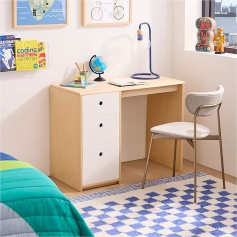 Kids Desks & Desk Chairs | West Elm Wide Bookshelf, Modern Kids Furniture, Kids Desks, Modular Desk, Storage Desk, Low Loft Beds, Kids Nightstand, Kids' Desk, Bedroom Desk