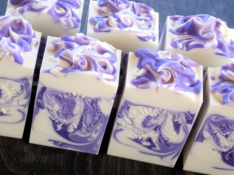 LAVENDER Lavender Soap Design, Chunky Bar, Cold Process Soap Designs, Soap Inspiration, Diy Soaps, Soap Design, Handmade Soap Recipes, Swirl Soap, Fresh Lavender