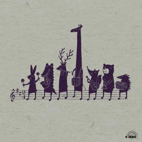 Music Notes Drawing, Animals Playing, Art Musical, Music Drawings, Music Illustration, Art Et Illustration, Art And Illustration, Music Wallpaper, Childrens Illustrations