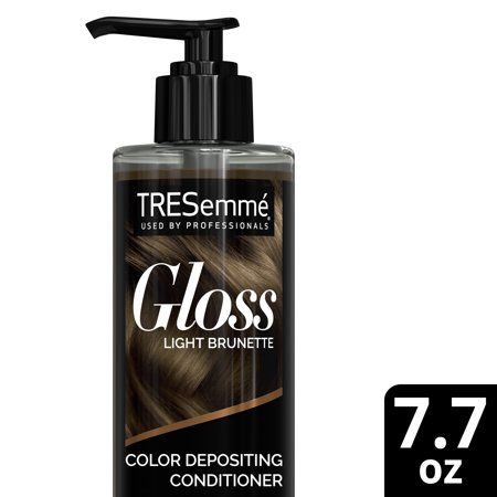 Extend color vibrancy and shine with the TRESemmgloss collection. TRESemmgloss light brunette is an in-shower color conditioning gloss formulated to instantly revive faded hair tones, boost vibrancy and shine, and extend color in between salon visits. This color depositing, in-shower conditioning gloss boosts color vibrancy and shine and extends color in between salon visits in just 3 minutes. Expert tip: Use instead of regular conditioner when you want to revive your color. After shampooing, ap Light Brunette, Hair Gloss, Light Auburn, Dark Brunette, Faded Hair, Temporary Hair Color, Brunette Color, Awesome Hair, Glam Squad