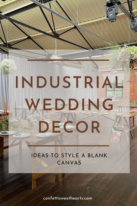 Industrial Warehouse Wedding, Warehouse Wedding Decor, Converted Factory, Industrial Wedding Reception, Industrial Wedding Decor, Hanging Light Bulbs, Industrial Farmhouse Decor, Industrial Wedding Venues, Element Of Surprise