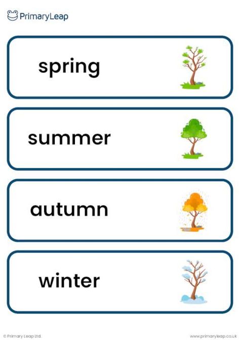 This colourful set of flashcards is a fantastic resource to help teach children the main vocabulary for the topic - Seasonal changes. Each card has an image to illustrate the word. Vocabulary words include spring, summer, autumn, winter, sunny, partly cloudy, cloudy, rainy, snowy, windy, lightning, stormy, snowflake, rainbow, hot, and cold. Word Vocabulary, Partly Cloudy, Summer Words, Seasonal Changes, Primary Resources, Matching Activity, Vocabulary Cards, Year 1, Vocabulary Words