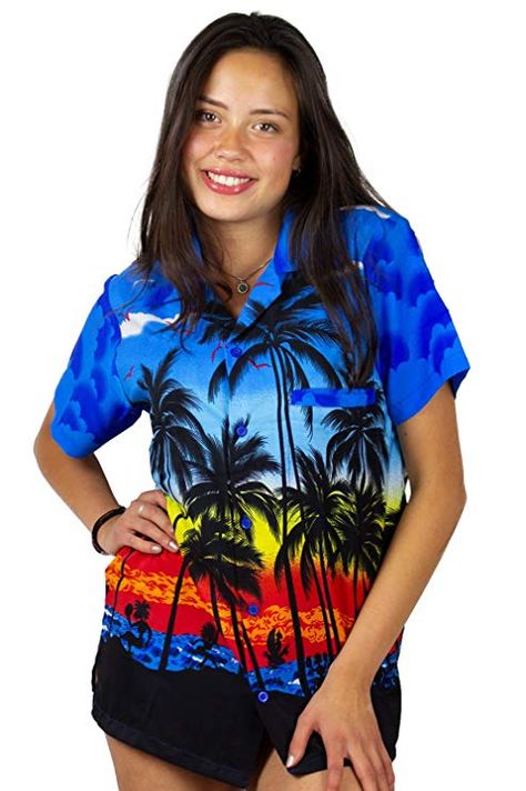 V.H.O. Funky Hawaiian Shirt Blouse | Women | XS-6XL | Short-Sleeve | Front-Pocket | Hawaiian-Print | Beach Palms Summer | Babypink #tops #blouses #shirts #tshirts #trendinginunitedkingdom #womensfashion #fashion #sponsored Hawaiian Wear, Hawaiian Shirt Women, Hawaiian Print, Collar Top, Blouse Shirt, Plus Dresses, Beach Shirts, Shirt For Women, Casual Blouse