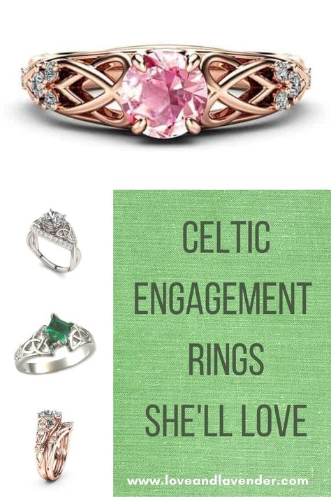 Irish Engagement Rings, Celtic Knot Wedding Ring, Celtic Knot Engagement Ring, Claddagh Engagement Ring, Different Engagement Rings, Irish Wedding Rings, Gold Claddagh Ring, Gorgeous Wedding Rings, Celtic Love Knot