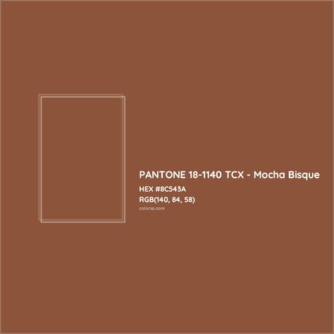 About PANTONE 18-1140 TCX - Mocha Bisque Color - Color codes, similar colors and paints Mocha Pantone, Bisque Color, Pantone Tcx, Analogous Color Scheme, Rgb Color Codes, Hexadecimal Color, Rgb Color Wheel, Monochromatic Color Palette, Opposite Colors