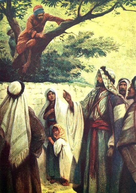 Zacchaeus John Zaccheo Art, Jesus And Zacchaeus, Zachariah 4:6, Zachariah 2:5, Bible Fanart, Luke 19:1-10 Zacchaeus, Ethiopian People, Catholic Artwork, Jesus Christ Art