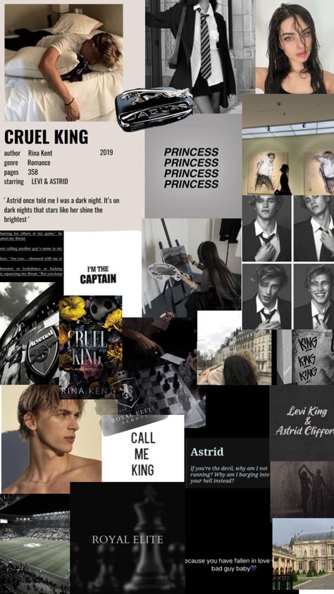 Cruel King Rina Kent Aesthetic, Red Thorns Rina Kent, Cruel King Rina Kent, Kent Aesthetic, Royal Elite Series Rina Kent, Levi King, Astrid Clifford, Caraval Book, Cruel King