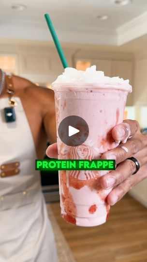 230K views · 9.5K reactions | Protein Strawberry Cream Frappe⁉️

Strawberry Crème Frappuccino = 65g sugar and 470 calories 

My Protein Strawberry Cream Frapp = 266 calories and 40g protein 

STARBUCKS LOVERS! Steal this recipe that packs 40g of protein and has almost half the calories. 
 This macro-friendly version of the popular strawberry créme frappuccino will make you feel like you’re cheating… but your not! 

✅Macros for the Protein Strawberry Cream Frapp: 
266 calories 40g protein 27g carbs 1g Fat 

✅Ingredients: 
-8oz Fat Free Fairlife Milk 
-150g Frozen Strawberries 
-1-2 cups of ice
-8g of sugar free vanilla pudding 
-1 Scoop Vanilla Protein Powder (I used @alpha.lion Hulk Milk and you can use my code TRIZZLEMAN to save) 
-1 tbsp Sugar Free Strawberry jelly 
-Light Whipped Cream Fairlife Protein Shake Recipe, Protien Drinks, Fairlife Milk, 40g Protein, Sugar Free Vanilla Pudding, Berry Desserts, Drink Healthy, High Protein Desserts, Keto Drinks