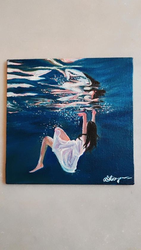 Sky Art Painting, Small Canvas Paintings, Easy Canvas Painting, Abstract Art Painting Diy, Art Painting Gallery, Painting Art Lesson, Small Canvas Art, Watercolor Art Lessons, Nature Art Painting