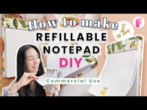 (49) DIY Refillable Notepad - Tutorial - YouTube Diy Notepad, Notepad Diy, Note Pad Covers, Bookbinding Tutorial, Book Binding Diy, Japanese Gifts, Easy Crafts, Note Pad, To Sell