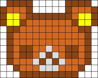 Rilakkuma Perler Bead Pattern / Bead Sprite Perler Bead Patterns Characters, Pompompurin Pixel Art Grid, Pixel Art Rilakkuma, Rilakkuma Pixel Art, Gloomy Bear Perler Bead Patterns, Rilakkuma Perler Bead Pattern, Rilakkuma Perler Beads, Gloomy Bear Perler, Piskel Art