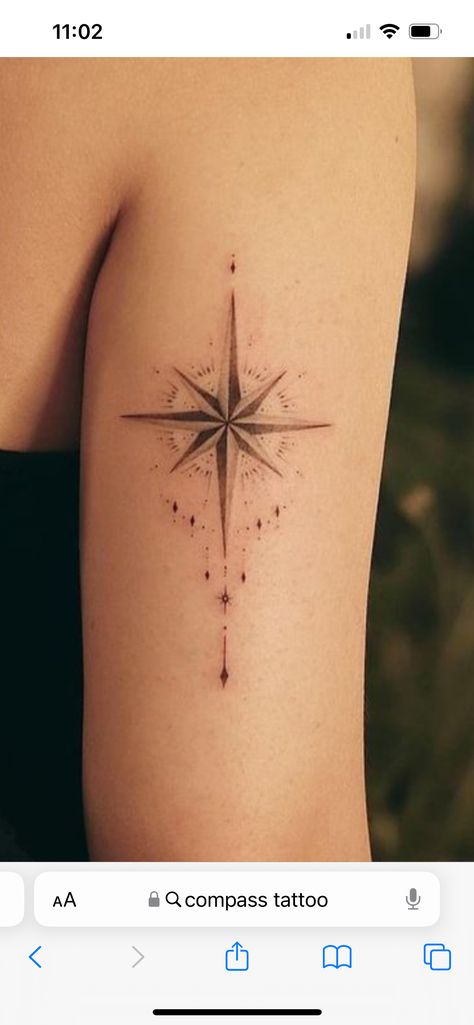 Half Compass Tattoo, Vintage Compass Tattoo, North Star Tattoo, North Star Tattoos, Small Compass Tattoo, Vintage Compass, Star Tattoo, Star Tattoos, Compass Tattoo