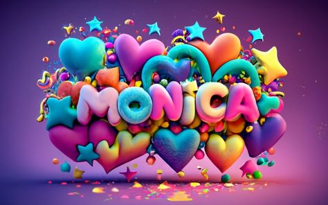 Happy Birthday Monica, Cute Lisa, Animated Pics, Random Products, Cute Name, Hello Kitty Backgrounds, Name Wallpaper, Cute Names, Lisa Frank