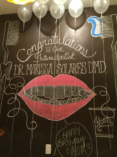 Dental School Acceptance Party, Dental School Acceptance, Dental Party, School Acceptance, Moon Manifestation, Acceptance Letter, Chalkboard Ideas, Dental School, Chalkboard Art