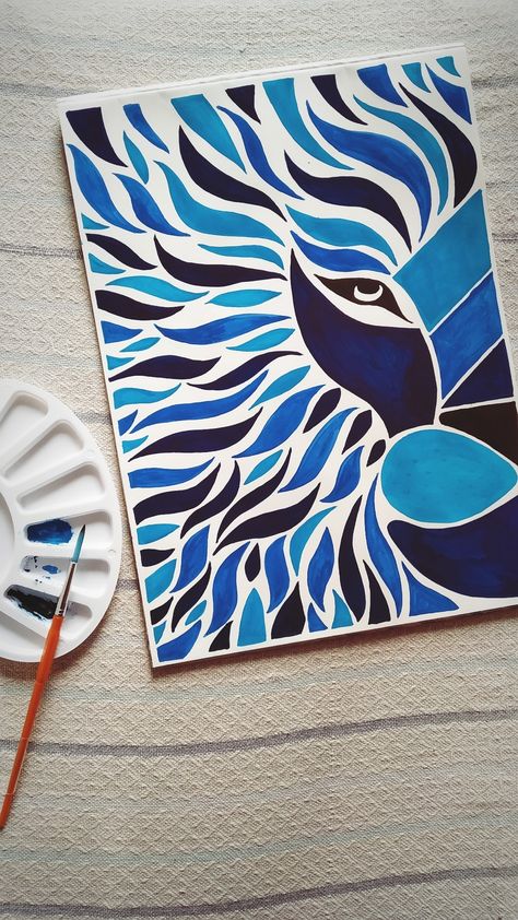 Monochromatic Abstract Painting, Analogous Painting Easy, Complementary Colors Art Ideas, Monochromatic Painting Ideas, Monochromatic Drawing, Monochromatic Painting, Doddle Art, Monochromatic Art, Abstract Wall Painting