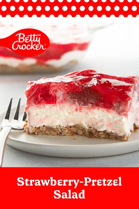 Jello Pretzel Salad, Strawberry Pretzel Salad Recipe, Strawberry Pretzel Dessert, Pretzel Desserts, Strawberry Pretzel Salad, Strawberry Pretzel, Pretzel Salad, Jello Salad, Dessert Bar