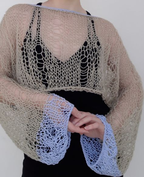 Crochet Net Sweater, Fish Net Outfit, Cropped Sweater Outfit, Super Cropped Sweater, White Crop Sweater, Crochet Fish, Yarn Sweater, Swag Outfits For Girls, Sweater Crop