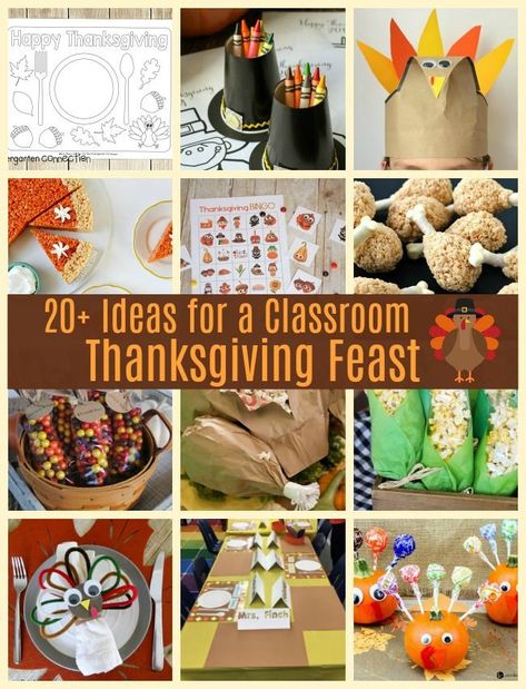 Looking for Classroom Thanksgiving Feast Ideas? Or need Kid's Thanksgiving Feast Food, Snacks or Activities? Check out these 20+ ideas for a Thanksgiving Feast in the classroom or at home! #thanksgivingforkids #thanksgivingfeastintheclassroom #classroomth Classroom Thanksgiving Feast, Friendsgiving Snacks, Thanksgiving School Party, Classroom Thanksgiving, Thanksgiving Classroom Activities, Thanksgiving Food Crafts, Thanksgiving Lunch, Feast Ideas, Thanksgiving Potluck