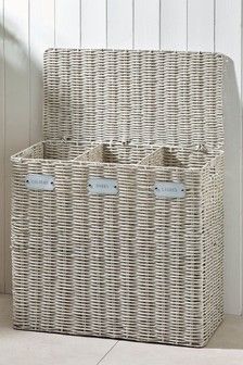 Laundry Baskets | Wicker Clothes Bins & Linen Bags | Next UK Washing Basket Ideas, Narrow Laundry Basket, Laundry Basket Bedroom, Laundry Sorter Hamper, Top Of Stairs, Woven Laundry Basket, Laundry Sorting, Laundry Bin, Laundry Sorter