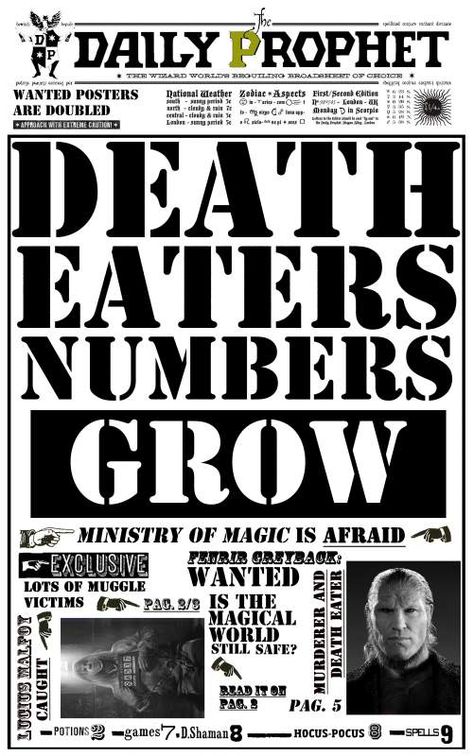 Harry Potter Newspaper Printable Free, Harry Potter News Paper, Harry Potter Paper Printables, Daily Prophet Printable Free, Harry Potter Daily Prophet Printable, Harry Potter Wanted Poster, Harry Potter Newspaper, The Ministry Of Magic, Harry Potter Snacks