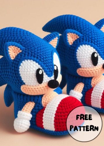 Crochet Sonic Free Pattern, Sonic Crochet Pattern Free, Crochet Sonic Hat Pattern, Sonic Crochet Pattern, Sonic Chao Crochet Pattern, Crochet Chao Sonic, Sonic Amigurumi Patron, Crochet Baby Projects, Disney Crochet Patterns