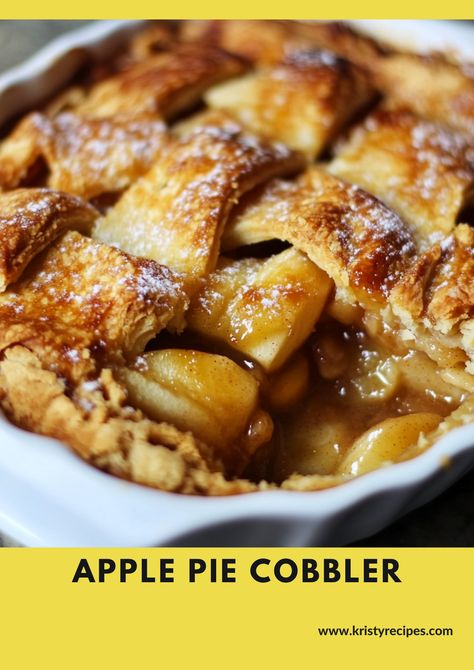 Simple Homemade Apple Pie Cobbler – Enjoy the sweet aroma of baked apples and cinnamon with this quick and easy recipe. 🍂🎉 #HomemadeDesserts #AppleSeason Apple Pie Cobbler Easy, Apple Cobbler With Pie Crust, Apple Cobbler Pie, Apple Pie Cobbler, Recipes Using Apples, Homemade Apple Cobbler, Apple Cobbler Recipe, Apples And Cinnamon, Apple Dishes