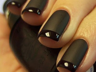 Matte Black French Manicure Black French Manicure, French Manicure Nail Designs, Manikur Kuku, Manicure Nail Designs, French Manicure Nails, Manicure Tips, Her Nails, Gel Liner, Manicure Y Pedicure