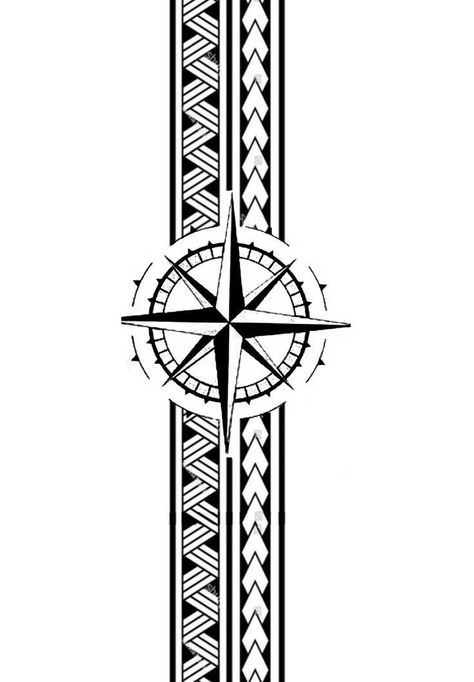 Maori Arm Band Tattoo Designs, Band Tattoo Designs Stencil, Arm Bending Tattoo, Compass Band Tattoo, Band Tattoo Stencil, Polynesian Armband, Black Band Tattoo, Simple Compass Tattoo, Celtic Tattoos For Men