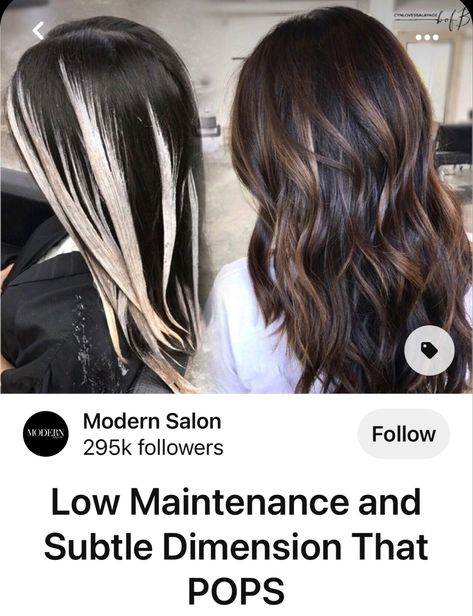 Balayage For Dark Brown Hair Placement, Painted Hair Balayage, Blonde Balayage On Black Hair, Balayage On Black Hair, Dark Balayage, Basic Hairstyles, Redken Hair Color, Black Hair Balayage, Blonde Balayage Highlights