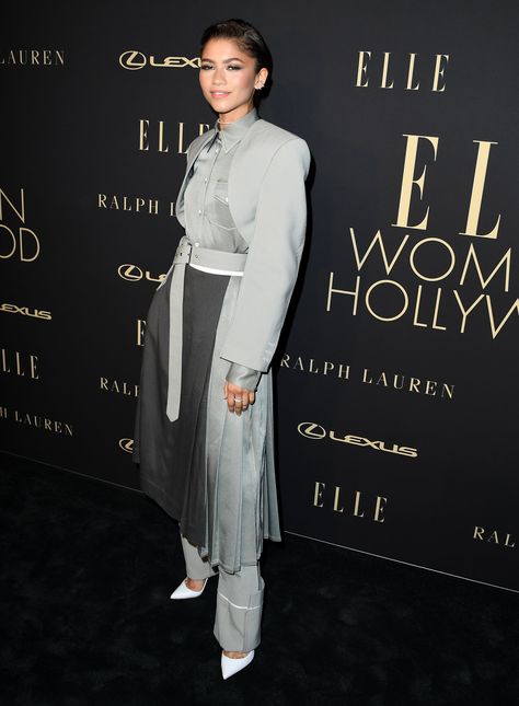 How to Wear Pants Under Your Midi Skirt, as Demonstrated by Zendaya Pants Under Skirt, Pants Under Dress Outfits, Zendaya Maree Stoermer Coleman, Hollywood Event, Oscars Party, Velvet Suit, Joey King, Tv Awards, Kids Choice Award