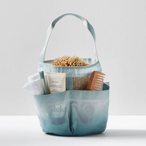 Shower Bag Travel, Cute Shower Caddy, Dorm Caddy, Shower Caddy Dorm, Shower Caddy College, Pottery Barn Dorm, Dorm Shower Caddy, Shower Caddies, Dorm Stuff