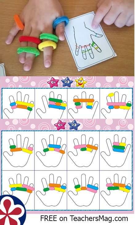 We're inviting all preschool teachers to share their activity ideas on our site TeachersMag.com. Simply add a post with 2 photos and a description of the activity. After publishing the post, you will have access to downloadable free worksheets and printables for use in your classroom. To get started with this activity, you will need some hair ties of different colors and these printables. Pattern Activity, Free Printable, preschool, kindergarten, worksheets Pattern Ideas For Preschoolers, Scarf Activities For Preschool, Hair Activities For Preschool, Hand Activities For Kids, Hands On Preschool Activities, Kindergarten Fine Motor Activities, Pattern Activities Preschool, Free Fine Motor Activities, Cotton Activity