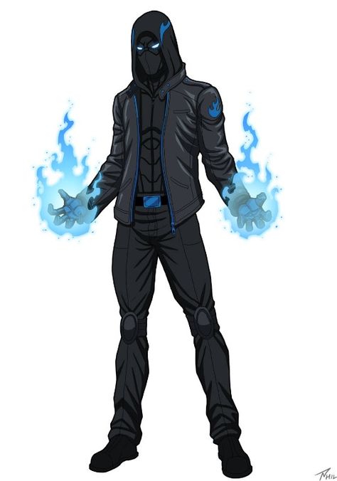 Phil Cho, Superhero Suits, Villain Character, Male Character, Superhero Characters, Hero Costumes, Superhero Design, Blue Flames, Super Villains