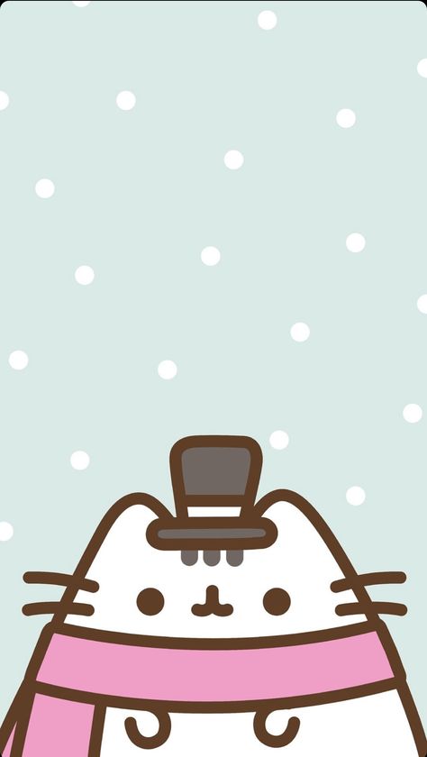 pusheen winter wallpaper !! Pusheen Christmas, Pusheen Cute, Winter Iphone, Iphone Wallpaper Cat, Iphone Wallpaper Winter, Iphone Wallpaper Kawaii, Pusheen Cat, Christmas Phone Wallpaper, Cute Christmas Wallpaper