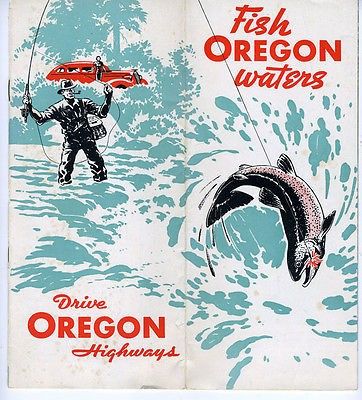 1940s Fishing Brochure Fish Oregon Image Of Fish, Diy Postcard, Sustainable Fishing, Orvis Fly Fishing, Fishing Ideas, Vintage Fishing Lures, Fish Graphic, Map Pictures, Fish Illustration