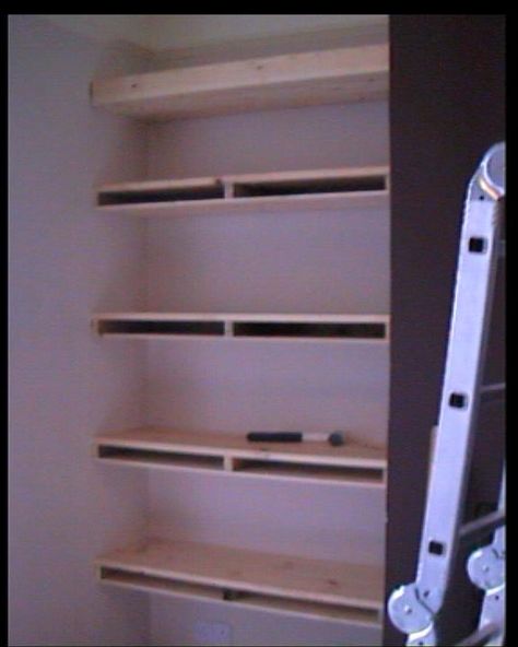 Victorian Alcove, Kitchen Cabinets Build, Shelves Alcove, Diy Kitchen Cabinets Build, Alcove Desk, Homemade Shelves, Build Shelves, Alcove Ideas Living Room, Alcove Shelves